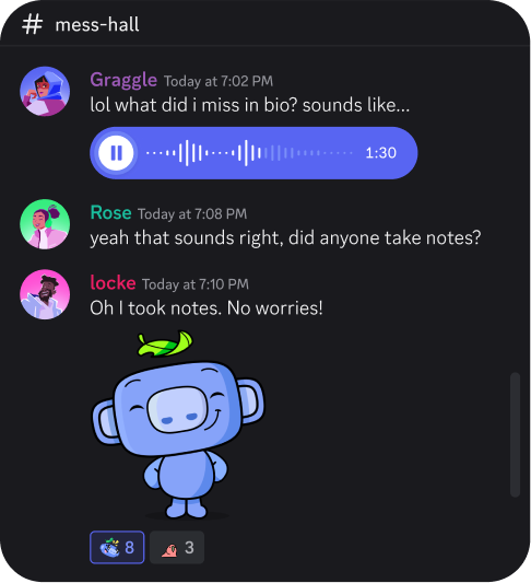 Screenshot of a Discord server's text chat interface