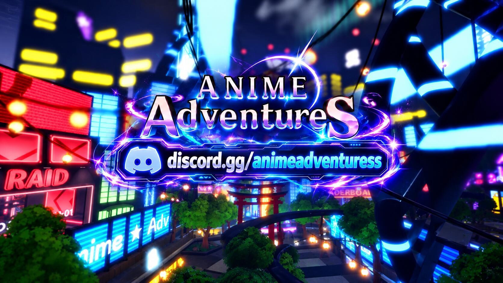 Discovery splash banner for Anime Adventures Discord server