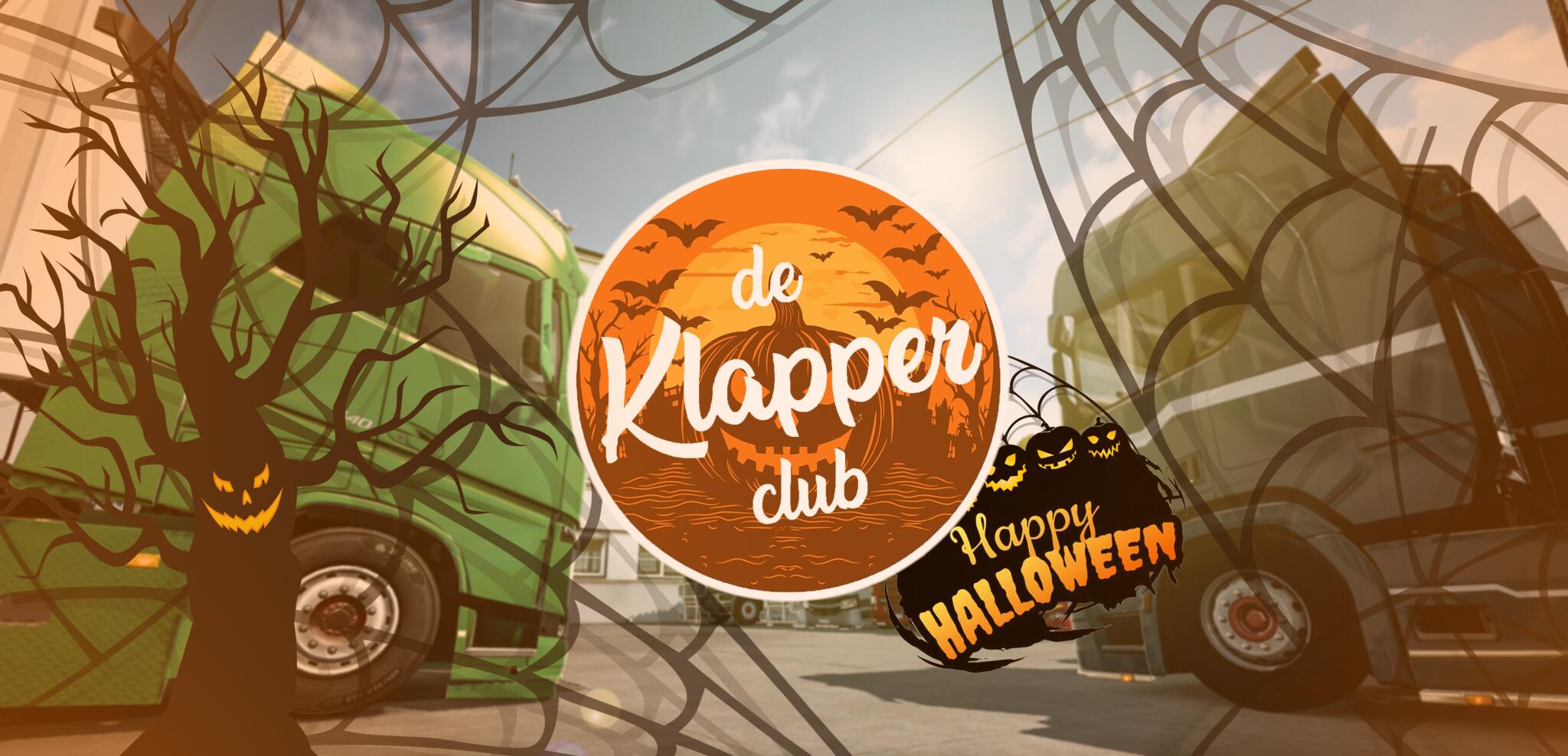 Discovery splash banner for de Klapper Club #Halloween Discord server