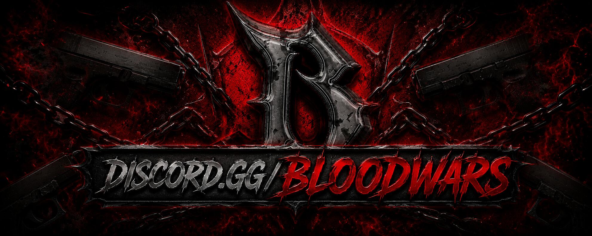 Discovery splash banner for BLOODWARS a VENDRE Discord server