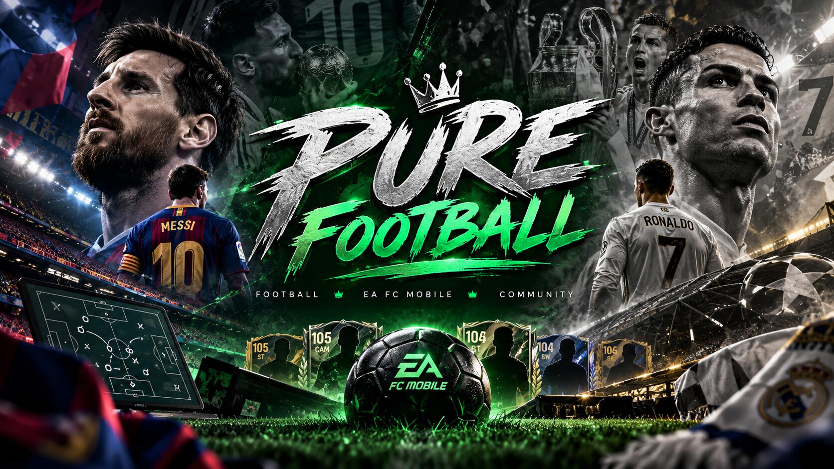 Discovery splash banner for Pure Football Discord server