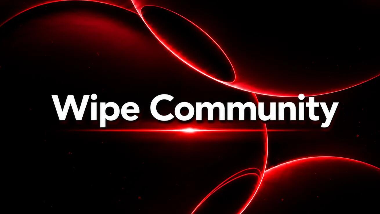 Discovery splash banner for Wipe Community. Discord server