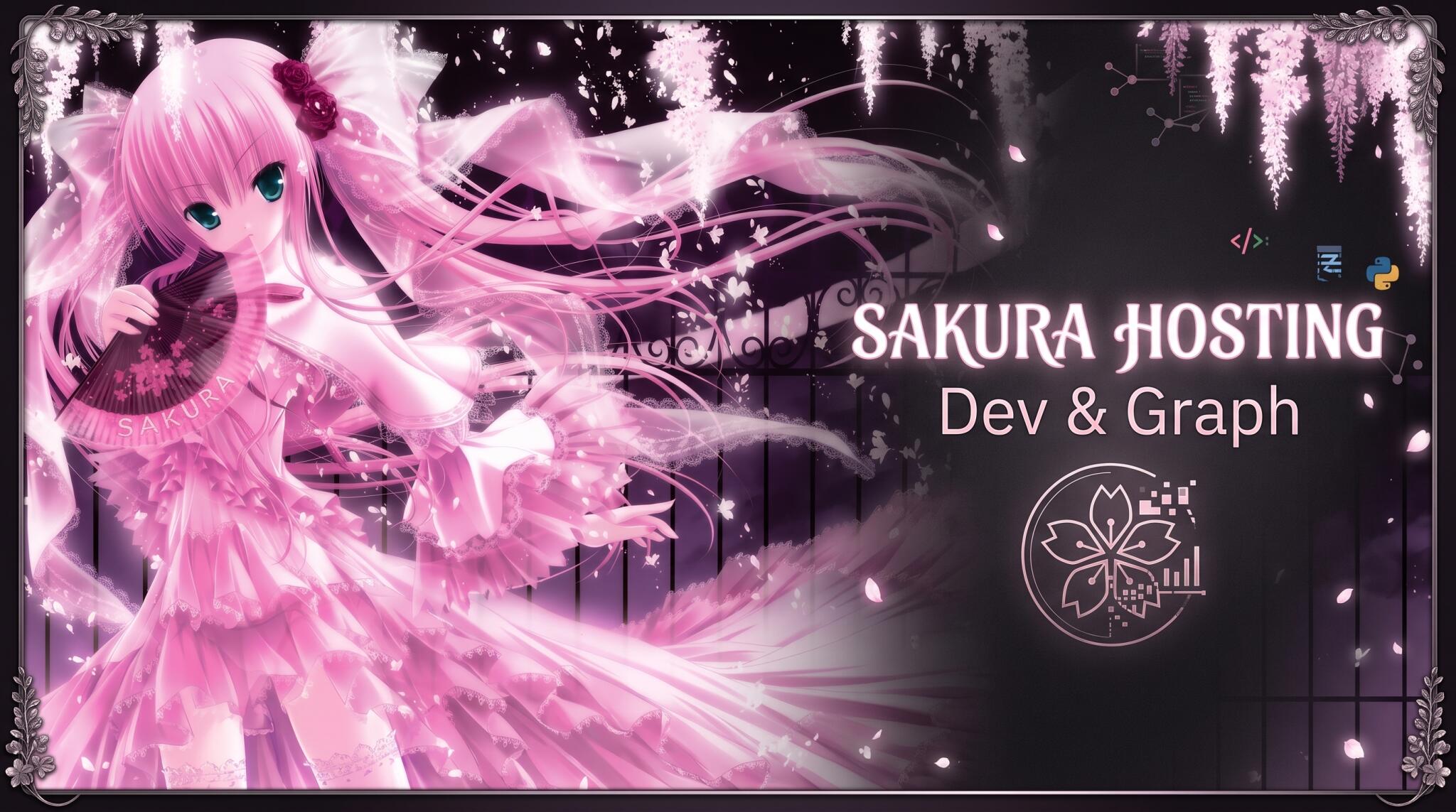Discovery splash banner for Sakura Hosting | Dev & Graph Discord server