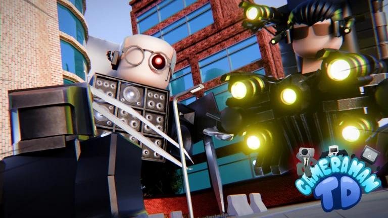 Discovery splash banner for Camera Man Tower Defence Roblox Official Discord server