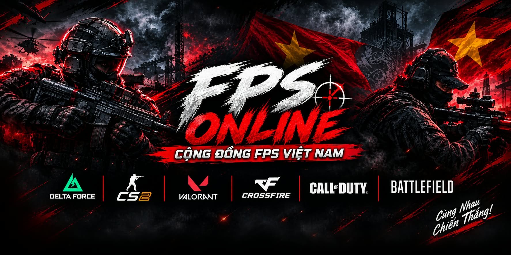 Discovery splash banner for FPS Online | Cộng Đồng FPS Việt Nam Discord server