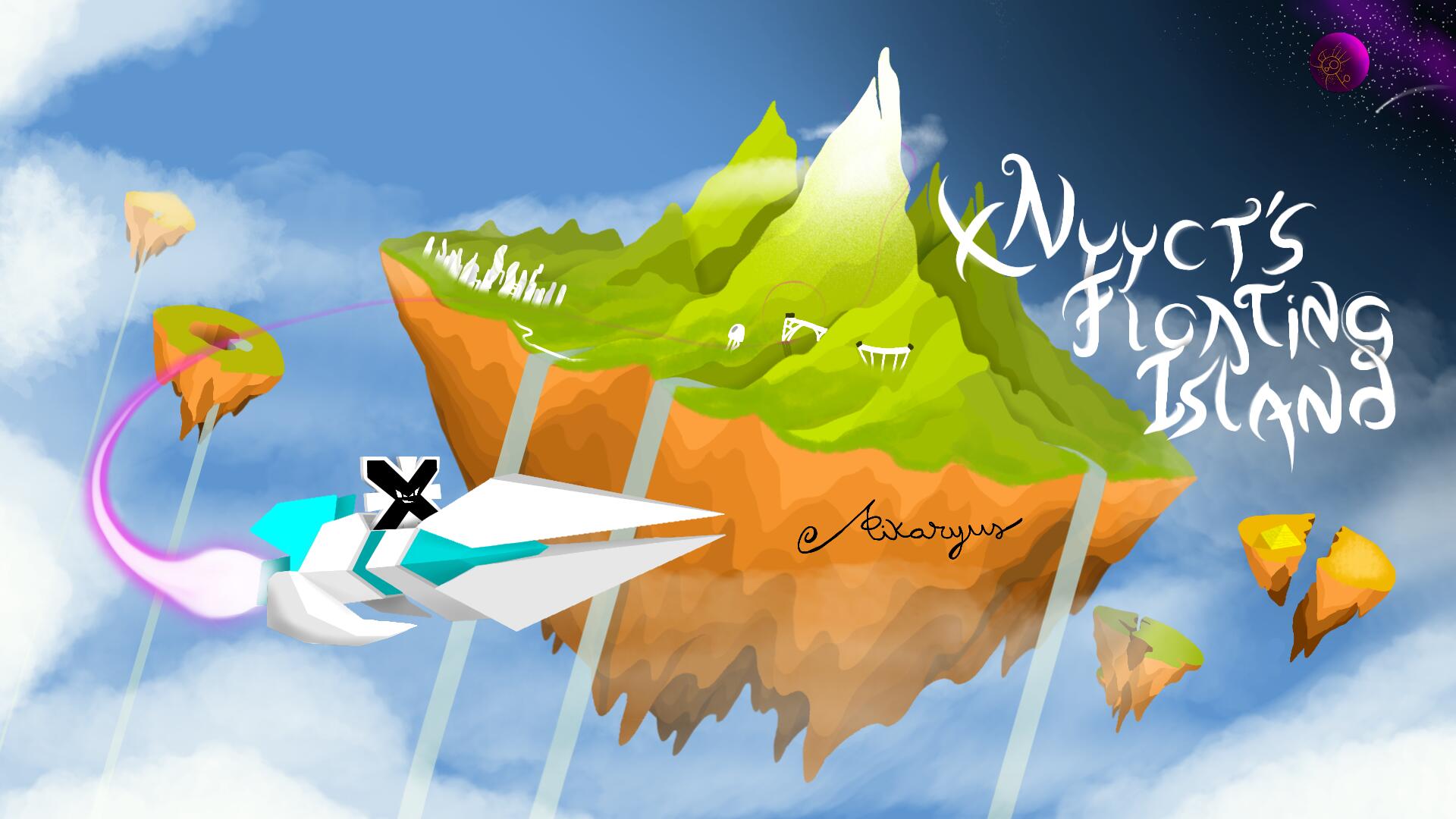 Discovery splash banner for xNyyct's floating island Discord server