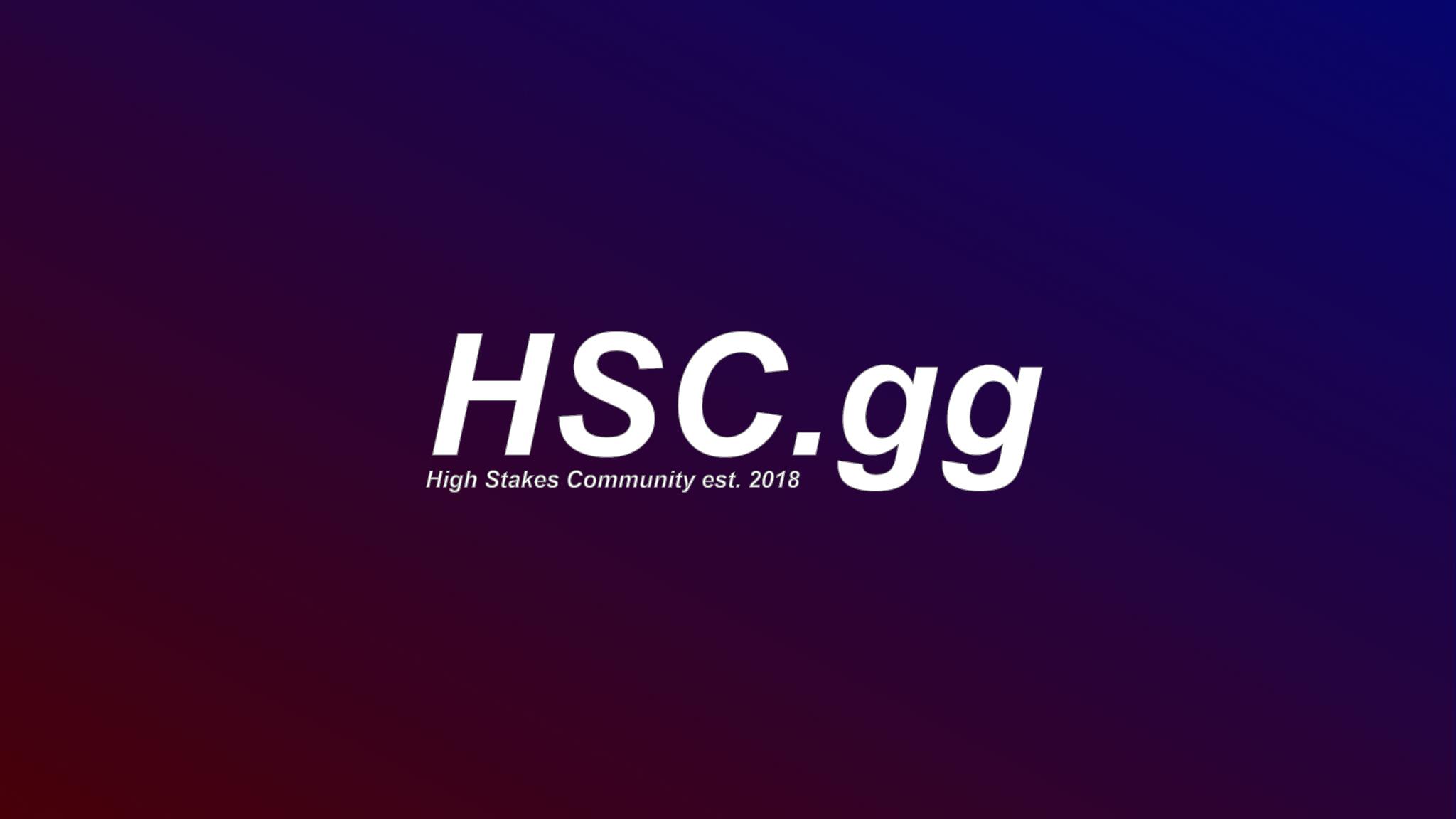 Discovery splash banner for HSC.gg (formerly High Stakes community) Discord server