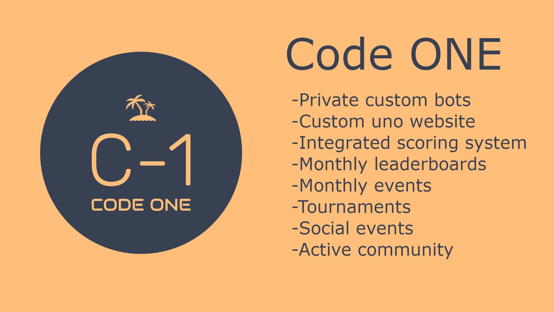 Discovery splash banner for Code ONE Discord server