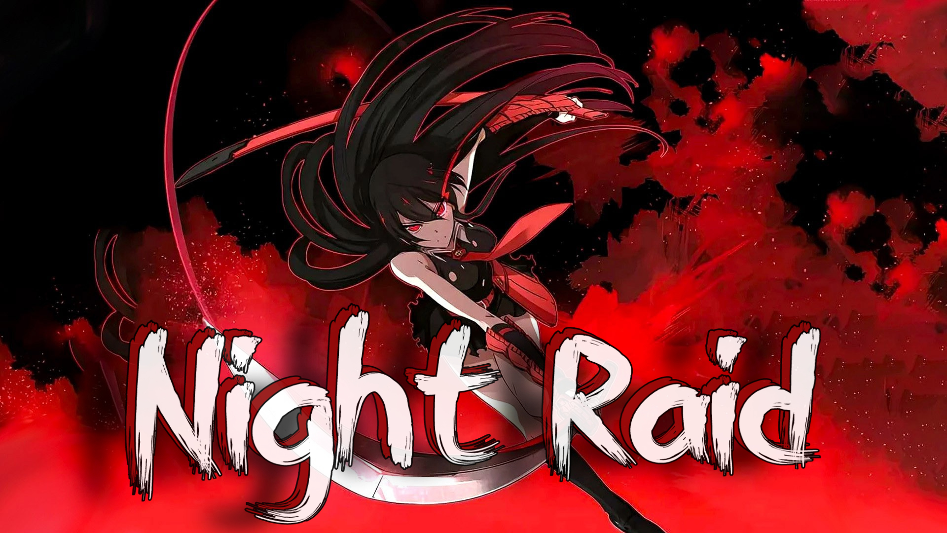 Discovery splash banner for Night Raid・gaming・emotes・streaming・memes・events・giveaway・anime Discord server