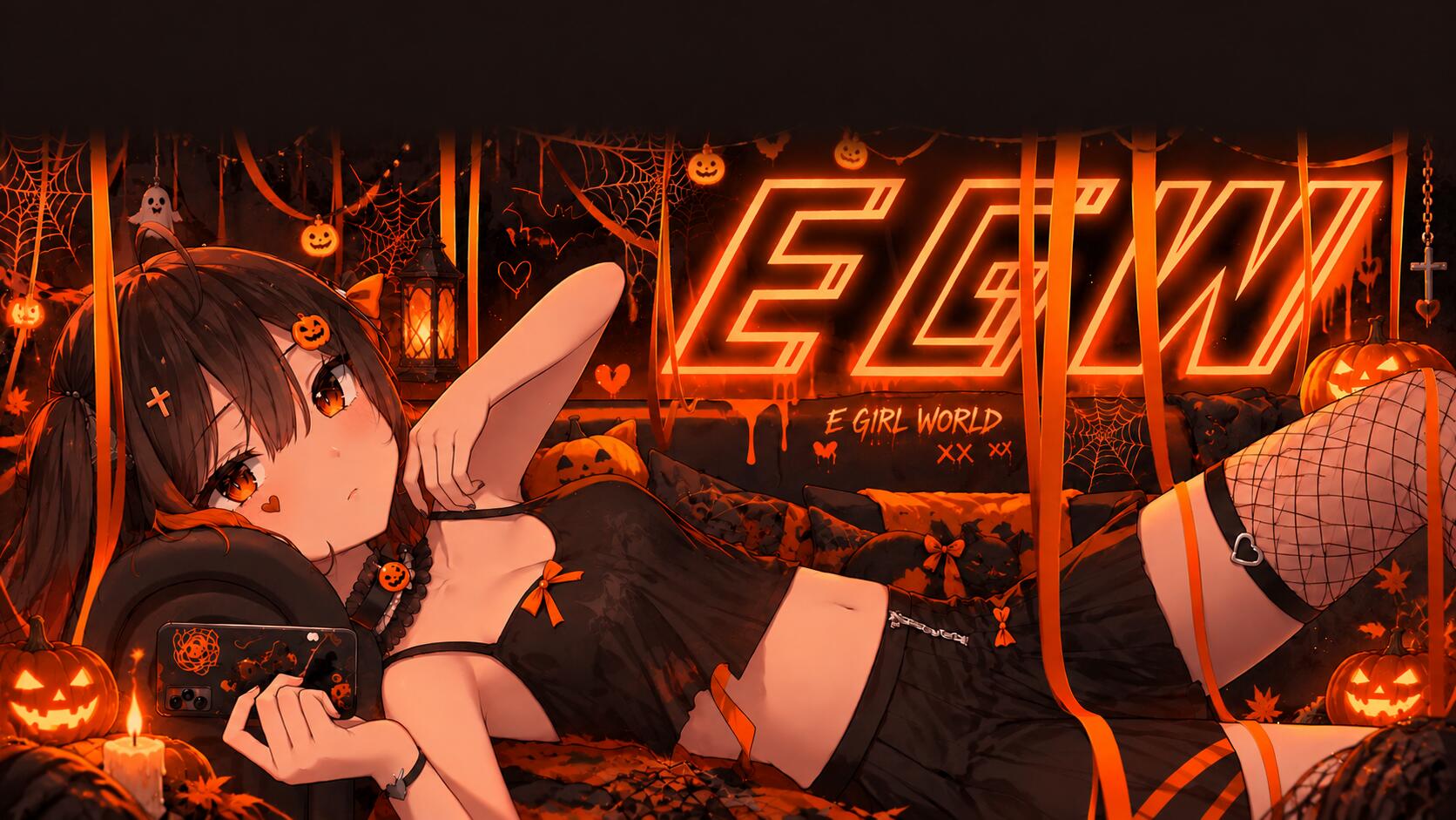 Discovery splash banner for E-Girl World | Social • VCS • Giveaways • Roblox • Egirls • Anime • Active • Emotes Discord server