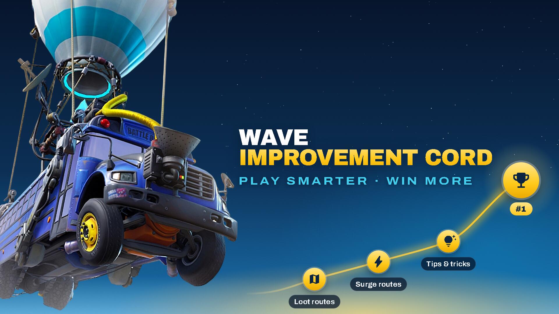 Discovery splash banner for Wave Improvement Cord | Free Loot + Surge Routes, Tips & Tricks Discord server
